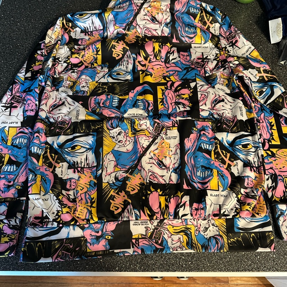 Graphic Anime Comic Print Men's Lightweight Jacket available in S, M or L